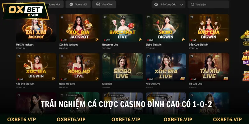 Trải nghiệm cá cược casino đỉnh cao có 1-0-2